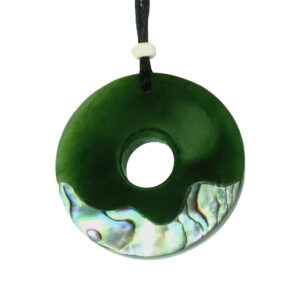 JADE/PAUA CIRCLE PENDANT 30MM