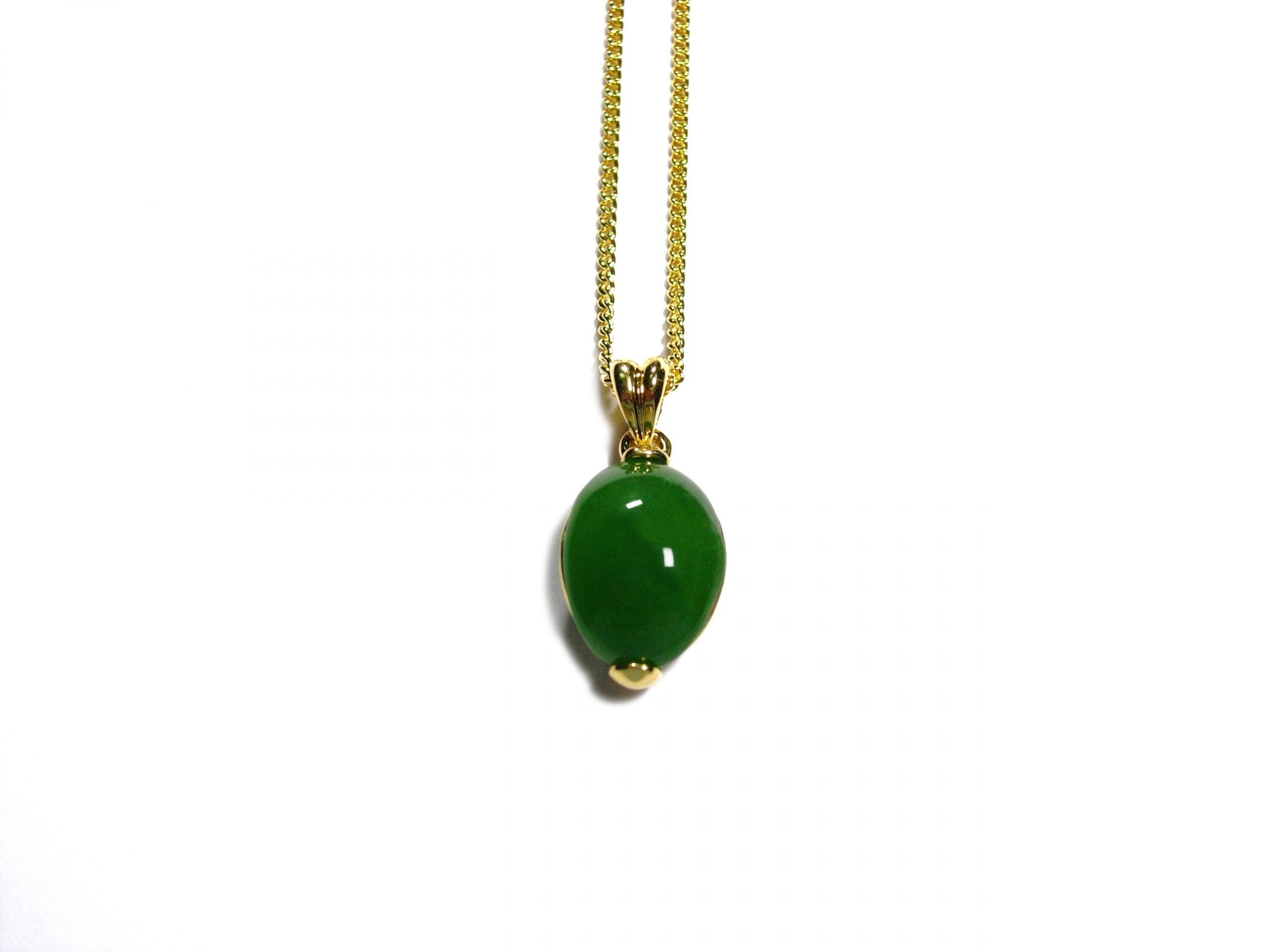 Talis Oval stone pendant - jade / olive main image 0