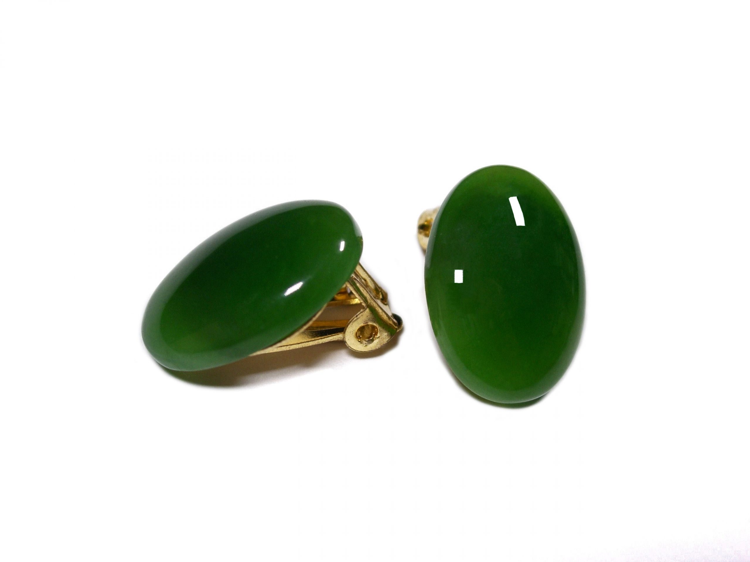 Jade clip on sale on earrings