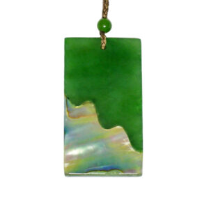 JADE/PAUA PENDANT 45MM
