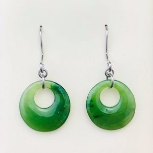 JADE DONUT EARRING 15MM